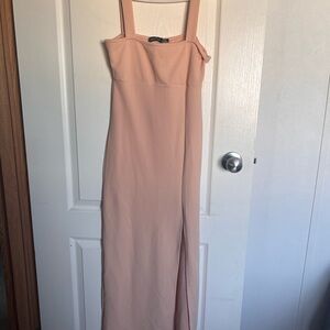 Boohoo Strapless Blush Pink Dress